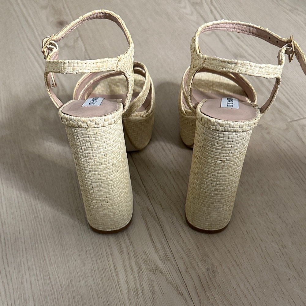 Steve Madden Raffia Platform Heels - Picture 3 of 4